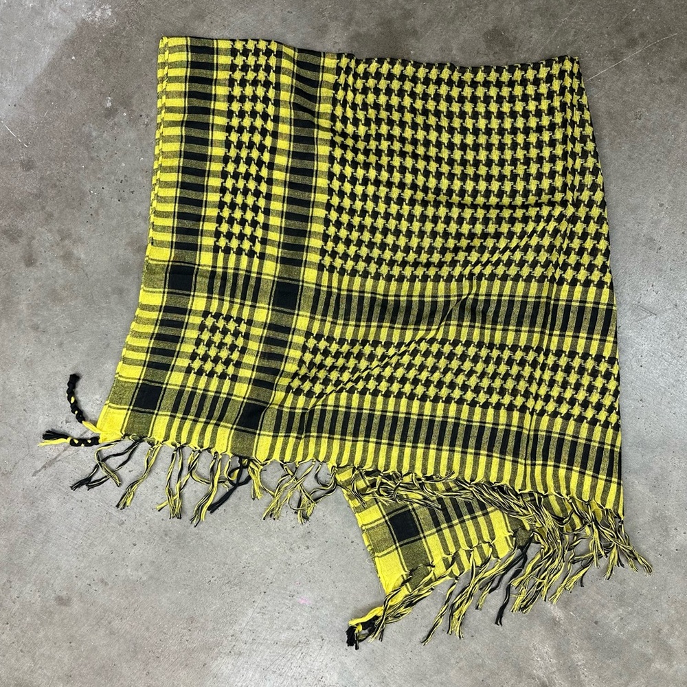 Black and Yellow Shemagh Tactical Desert - Keffiyeh Head Cover Scarf